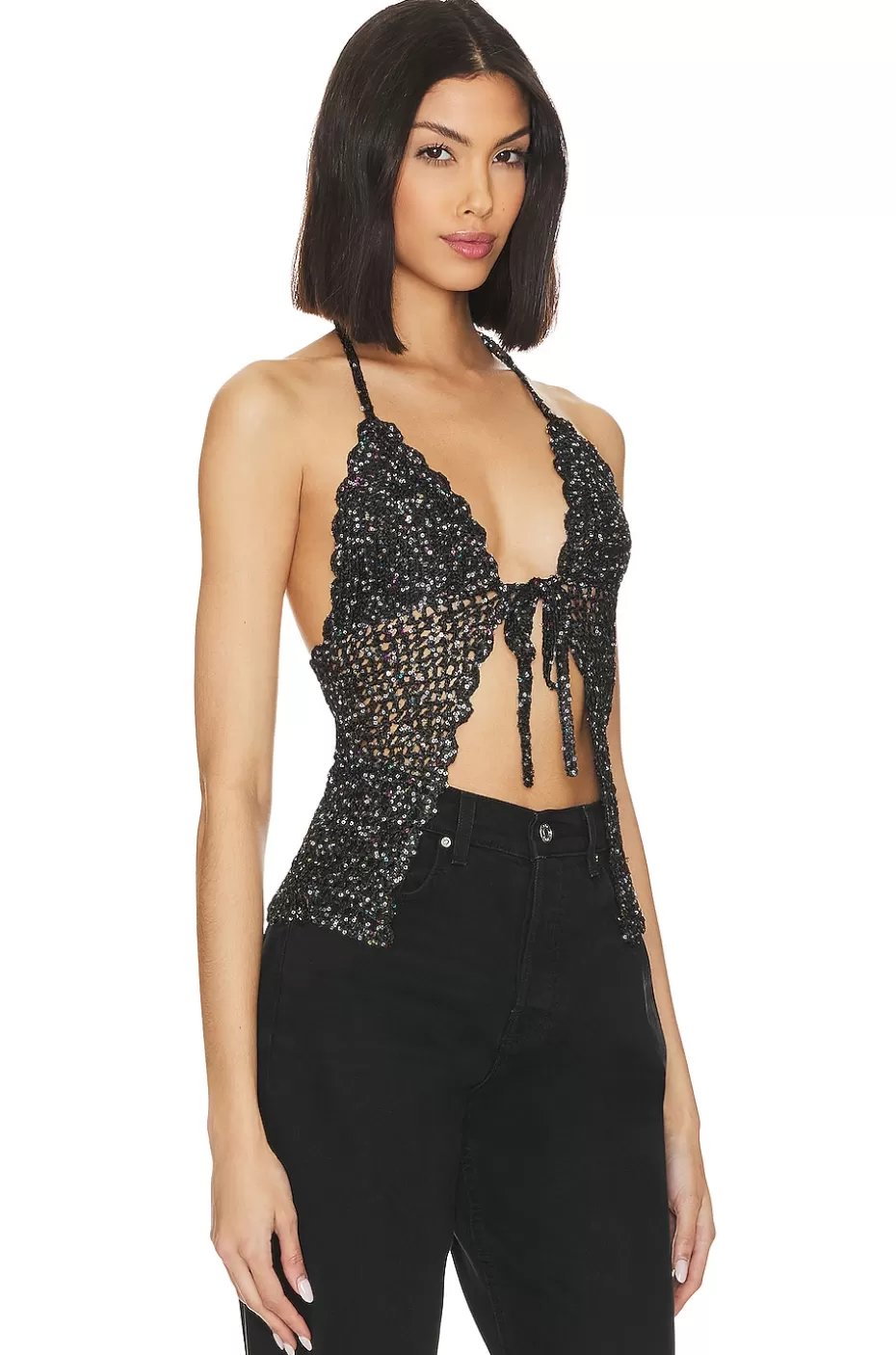 Lovers + Friends Arian Halter Tie Top