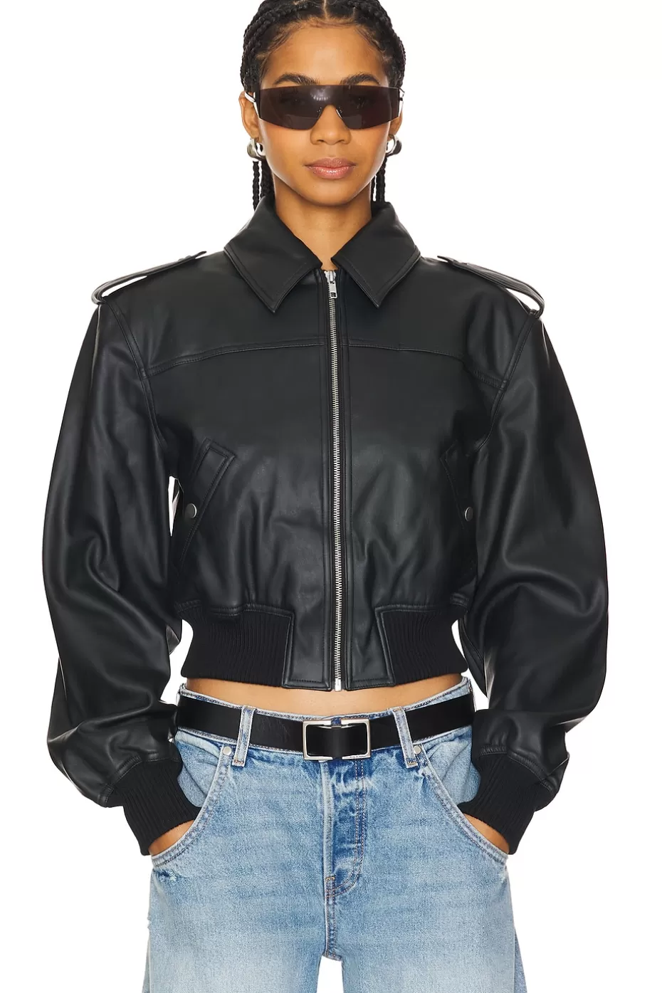 Lovers + Friends Dylan Faux Leather Bomber Jacket