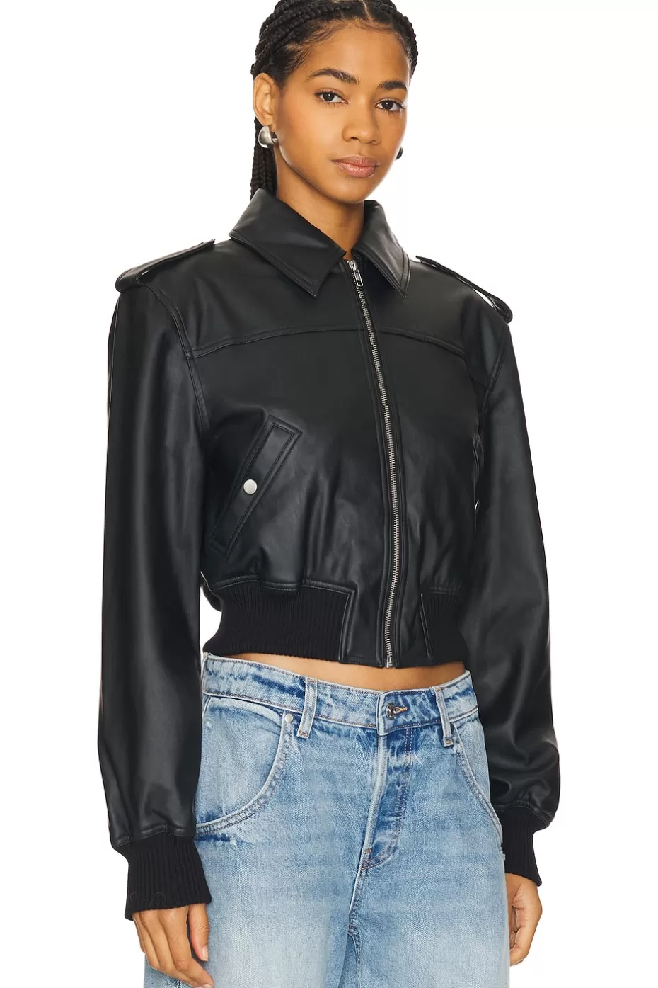 Lovers + Friends Dylan Faux Leather Bomber Jacket