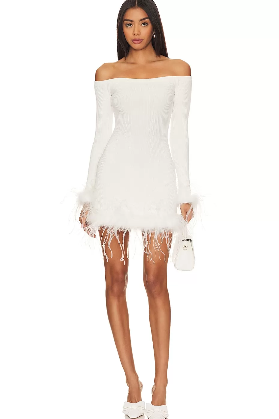 Lovers + Friends Ellerie Feather Knit Mini Dress