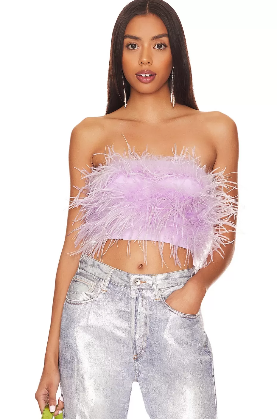 Lovers + Friends Marianne Feather Crop Top