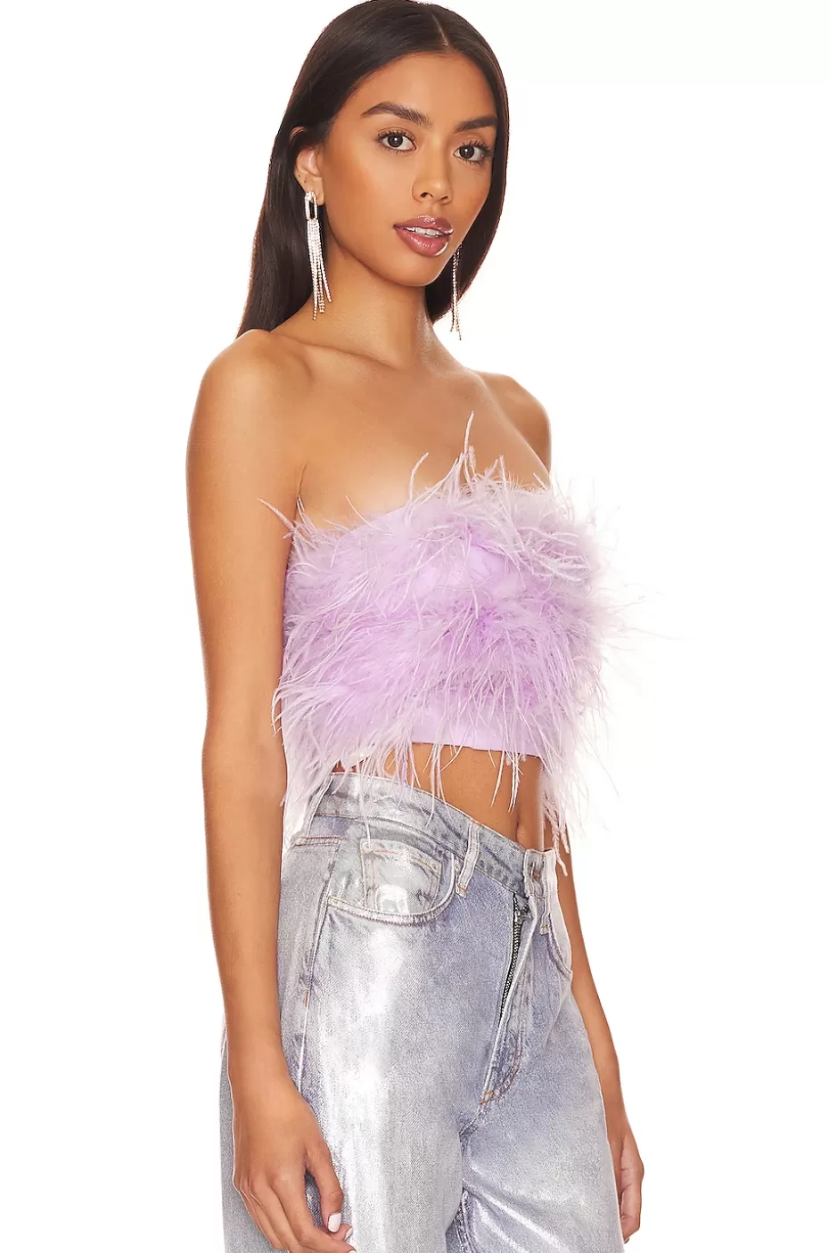 Lovers + Friends Marianne Feather Crop Top