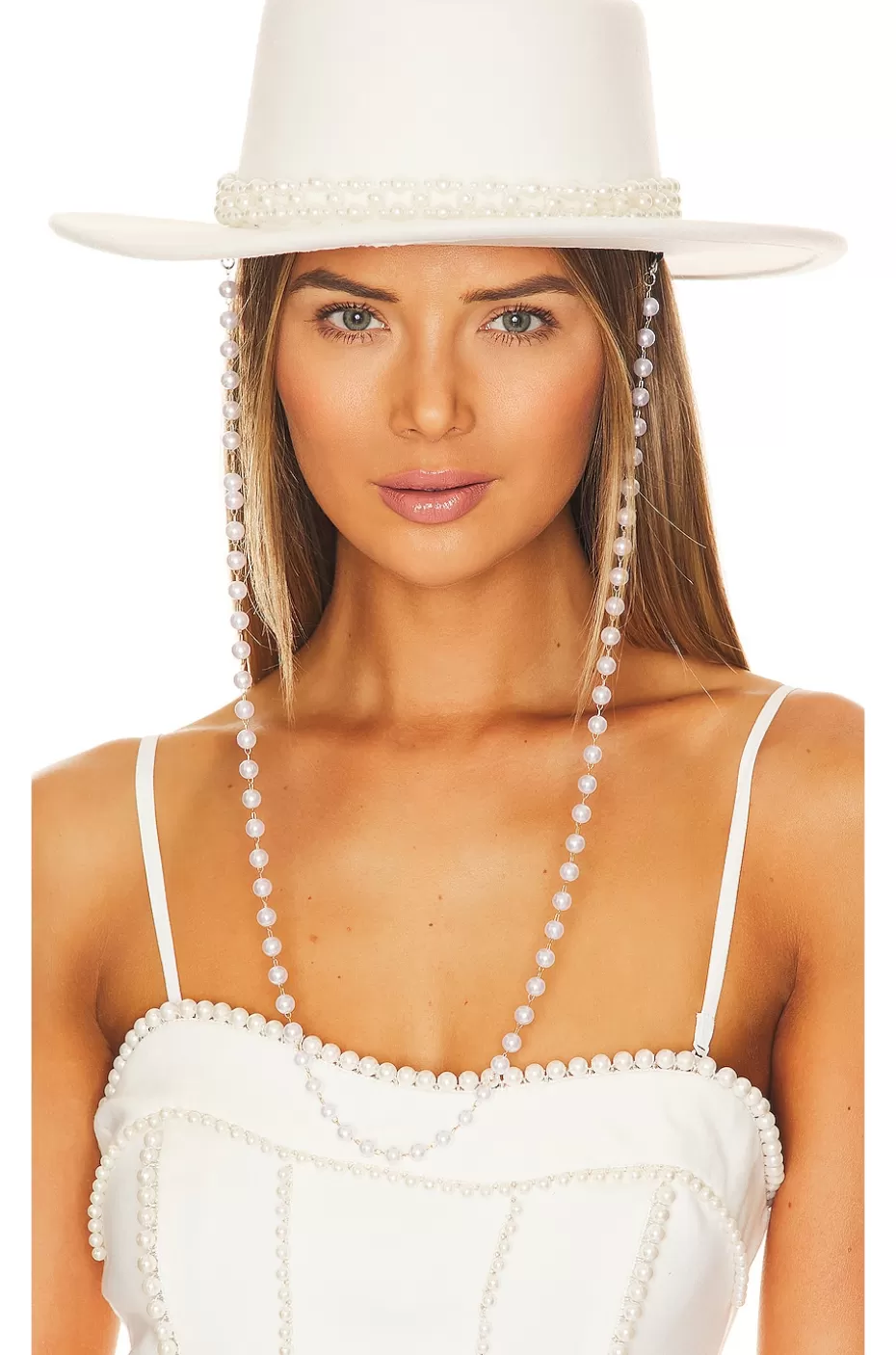 Lovers + Friends Pearl Embellished Hat