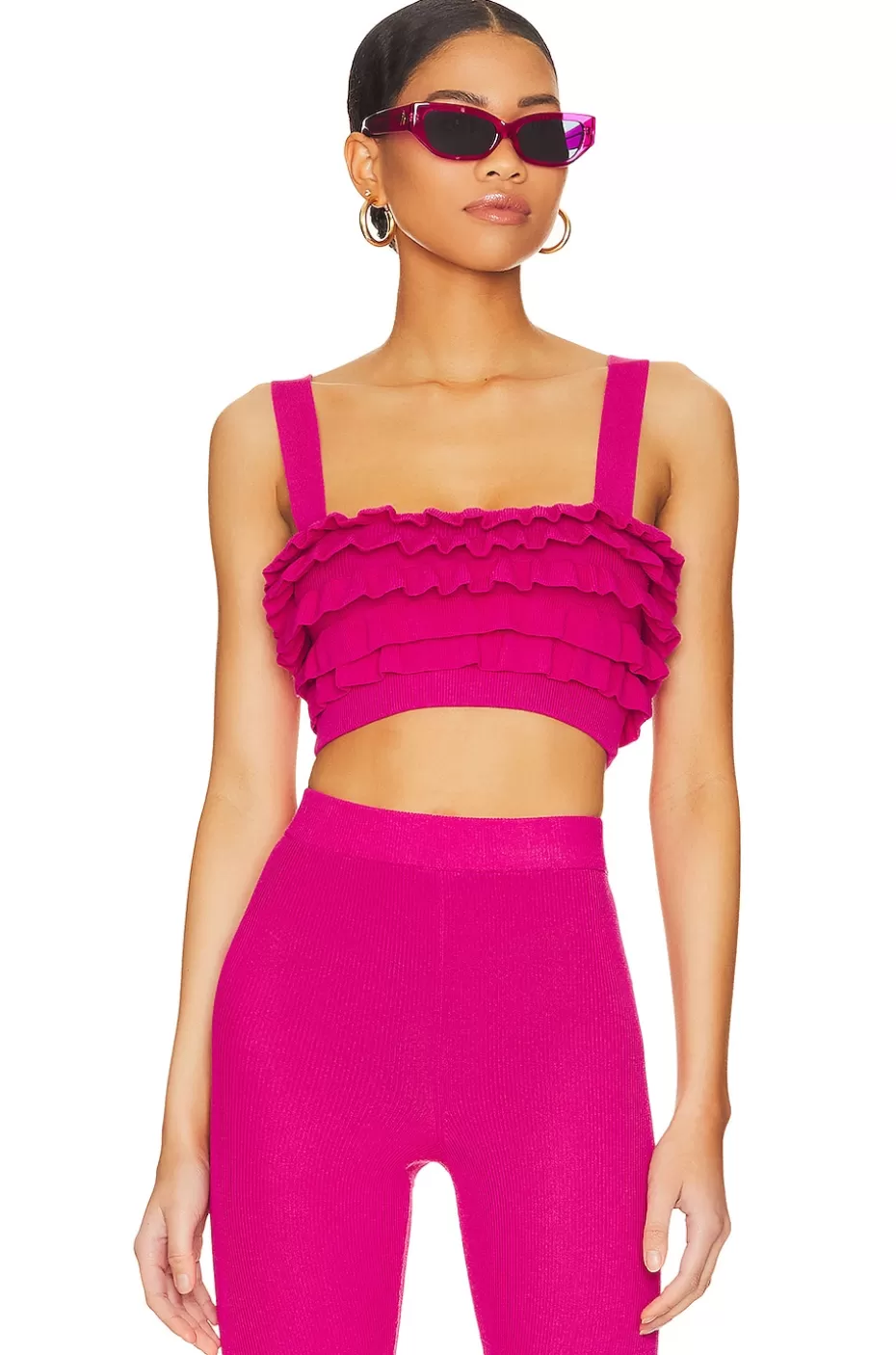 Lovers + Friends Razi Ruffle Knit Crop Top