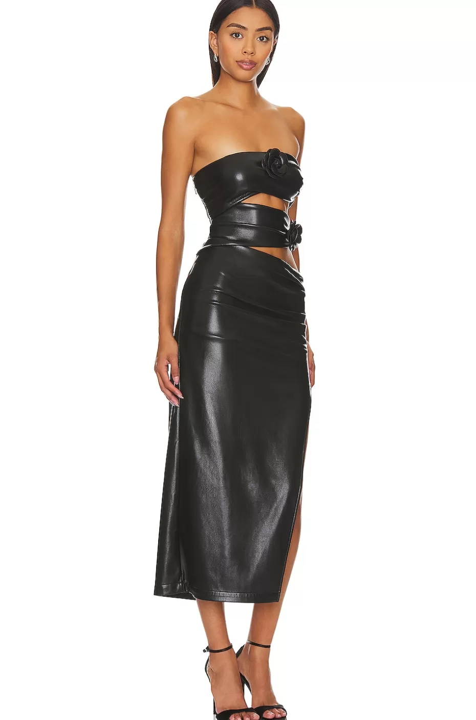 Lovers + Friends Sabine Faux Leather Midi Dress