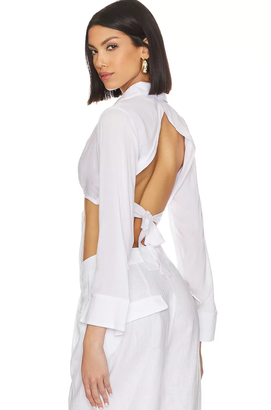 Lovers + Friends x Jetset Christina Noemi Cropped Beach Shirt